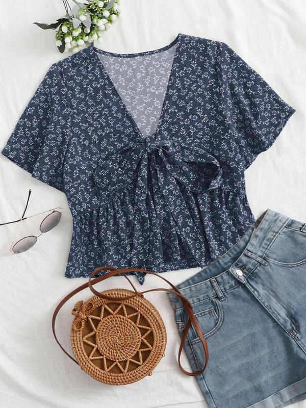 Althea Casual Summer V-Neck Flowy Top | Breezy Elegant Summer Top