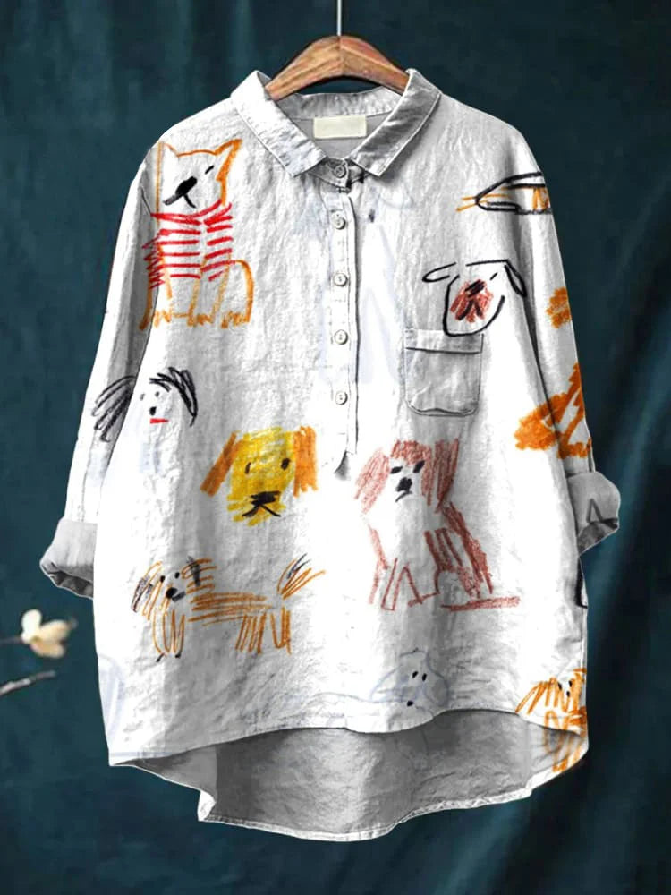 Issa Dog Art Shirt | Artistic Long Sleeve Shirt