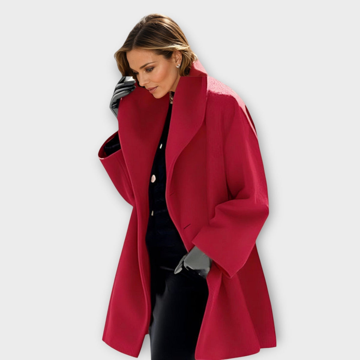 Jane | Women's Oversized Mid-Length Coat with Shawl Collar
