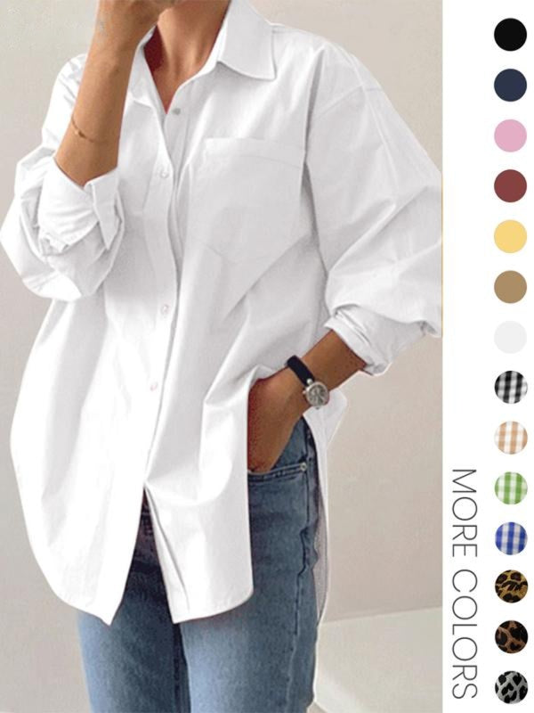 Caroline™ | Casual Long Sleeve Collared Top